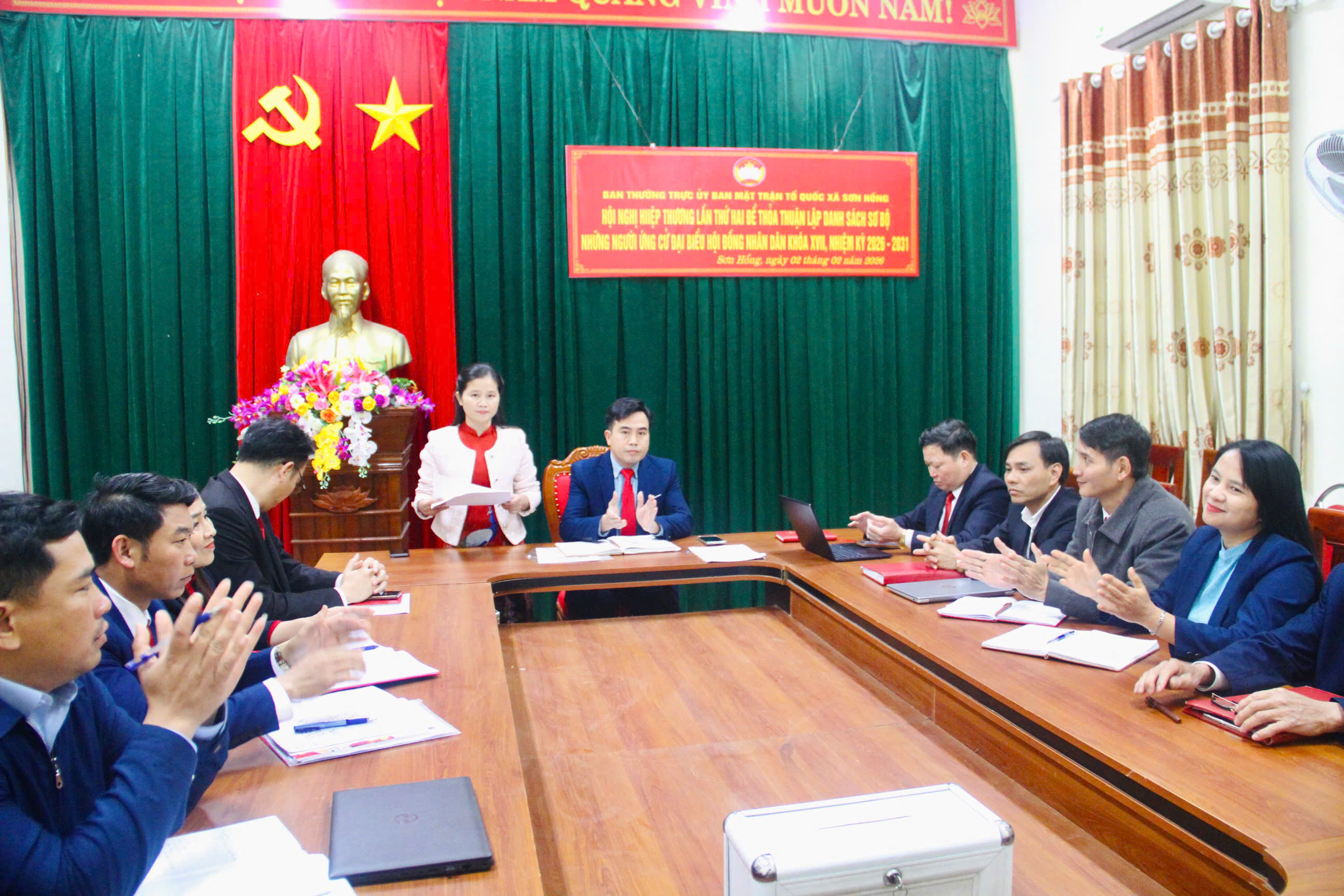 Ban Thường trực Ủy ban MTTQ Việt Nam xã Sơn Hồng hiệp thương lần thứ hai