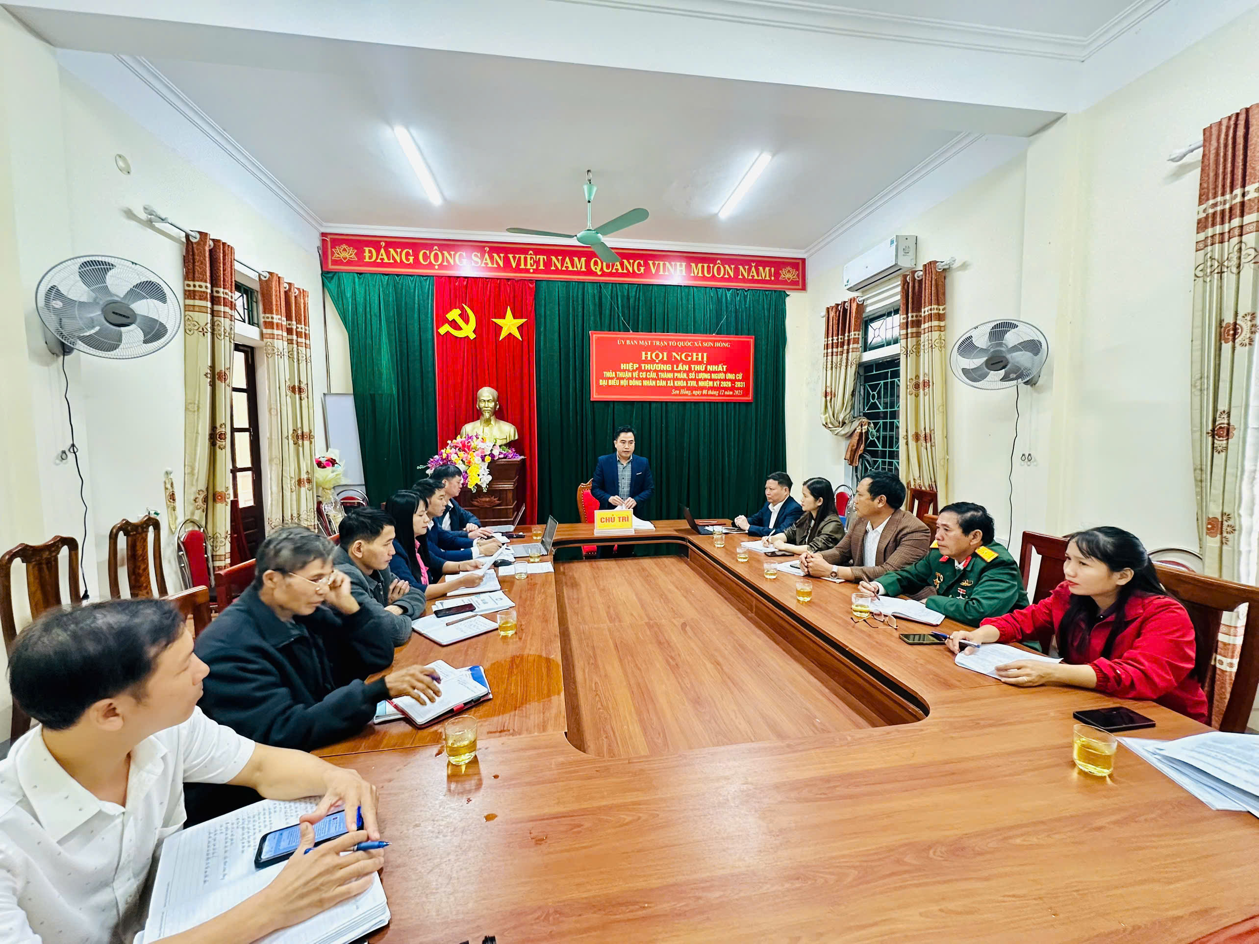 UBMTTQ xã Sơn Hồng hiệp thương lần thứ nhất giới thiệu người ứng cử Đại hiểu HĐND xã khoá XVII, nhiệm kỳ 2026 - 2031