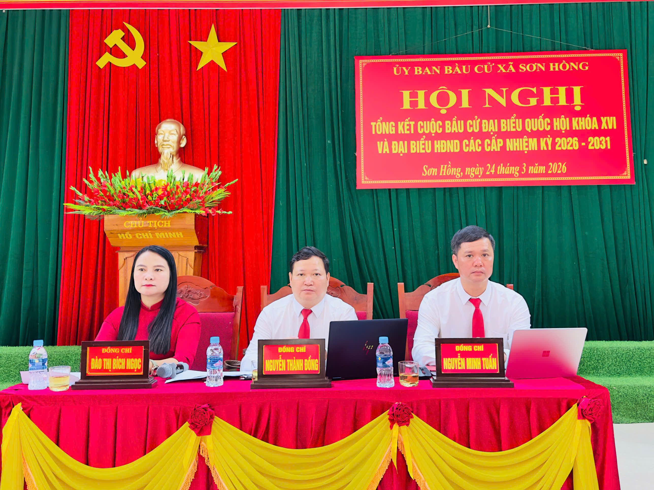 Xã Sơn Hồng tổng kết công tác bầu cử đại biểu Quốc hội khoá XVI và đại biểu HĐND các cấp nhiệm kỳ 2026-2031