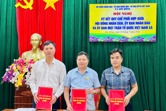 Sơn Hồng ký kết Quy chế phối hợp giữa HĐND, UBND và Ủy ban MTTQ Việt Nam xã